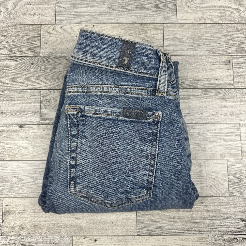 7 For All Mankind The Ankle Skinny Jeans Womens 25 Blue Medium Wash AU8097594A